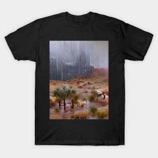 Heavy Rain In Desert Fantasy Art Style T-Shirt